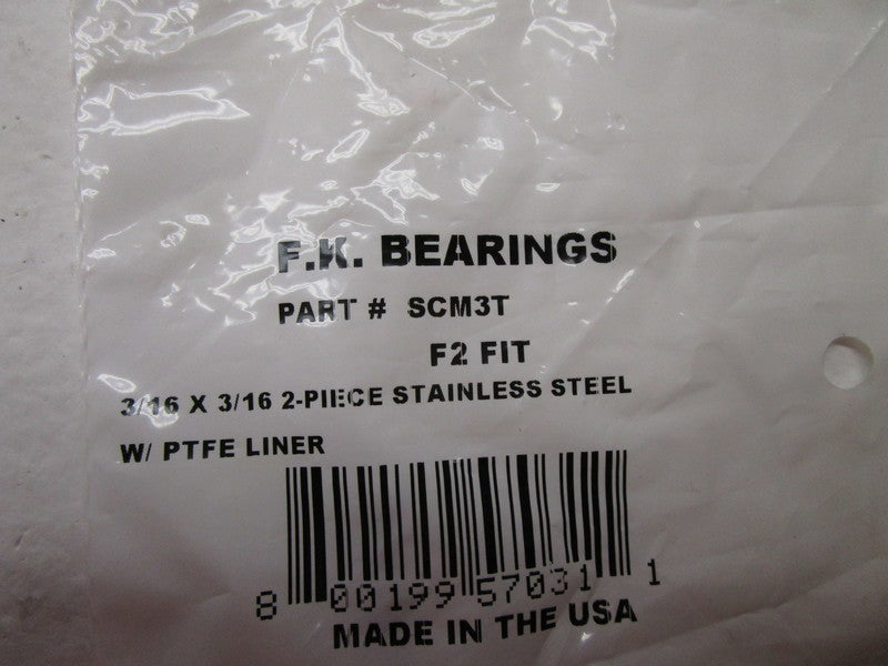 F.K. BEARINGS SCM3T F2 FIT * NEW IN FACTORY BAG *