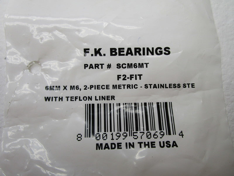 F.K. BEARINGS SCM6MT F2 FIT * NEW IN FACTORY BAG *