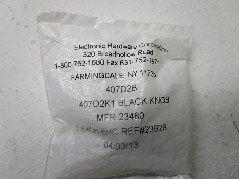 EHC 407D2B BLACK KNOB * NEW IN FACTORY BAG *