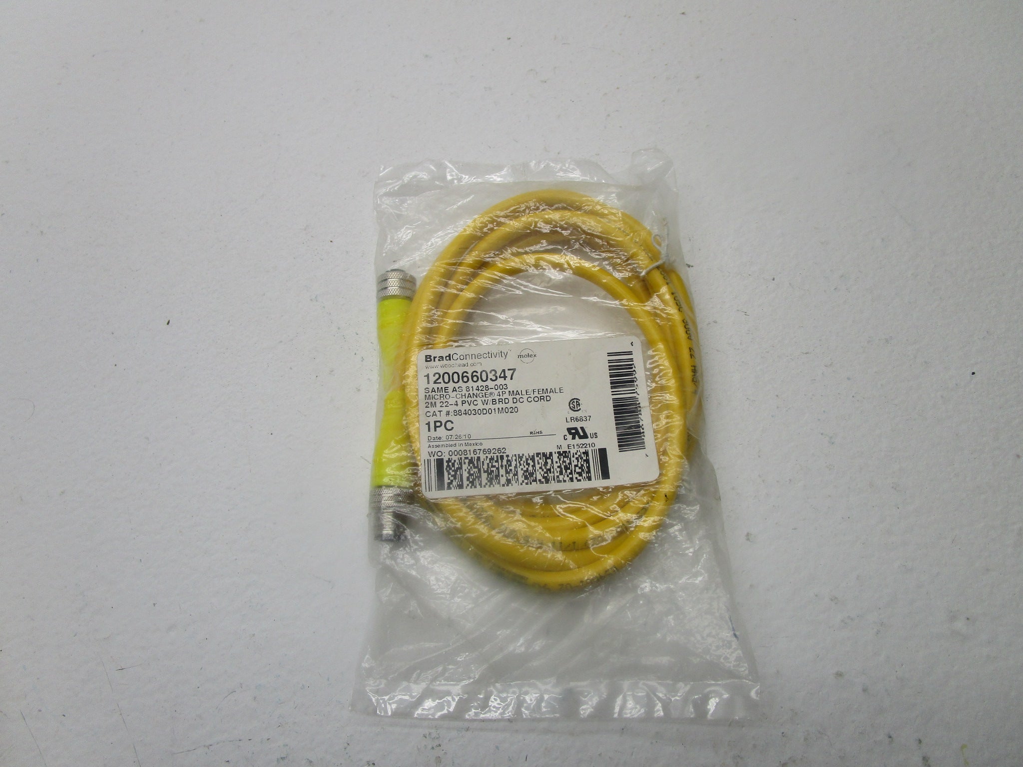DANIEL WOODHEAD 884030D01M020 CABLE CONNECTOR * NEW IN FACTORY BAG *