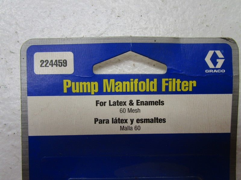 GRACO 224459 PUMP MANIFOLD FILTER (PKG OF 2) * NEW IN ORIGINAL PACKAGE *