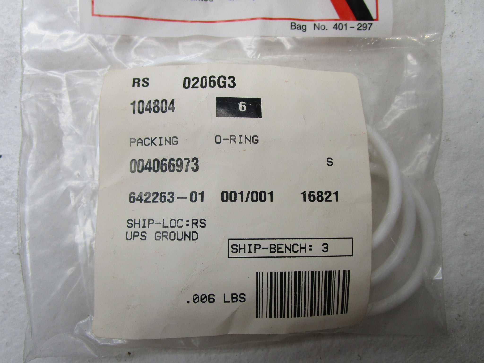 GRACO 104804 O-RING (PKG OF 6) * NEW IN FACTORY BAG *