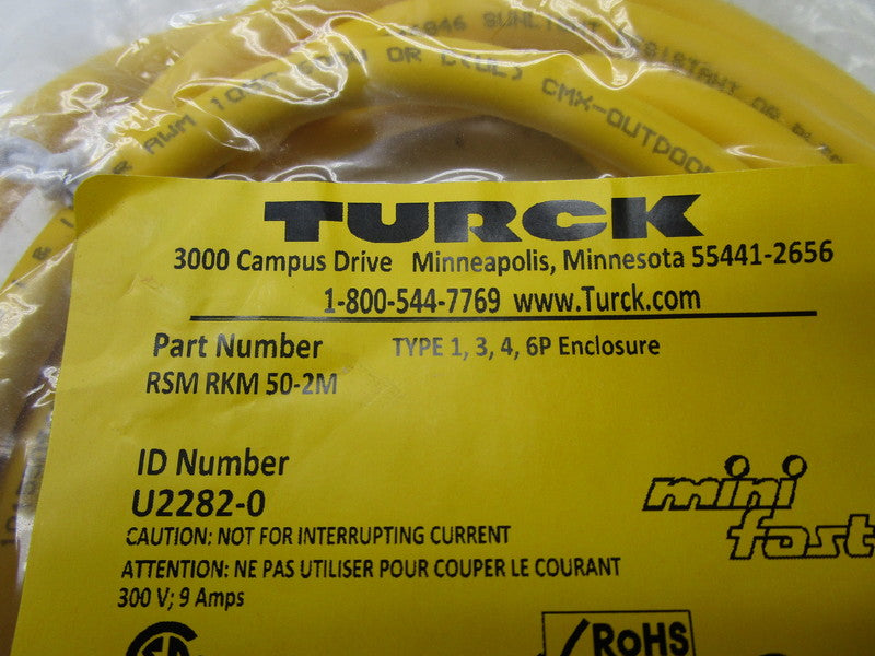 TURCK RSMRKM50-2M CABLE CONNECTOR * NEW IN FACTORY BAG *