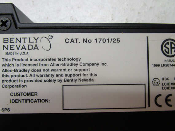 BENTLY NEVADA 1701/25 INPUT MONITOR * NEW NO BOX *