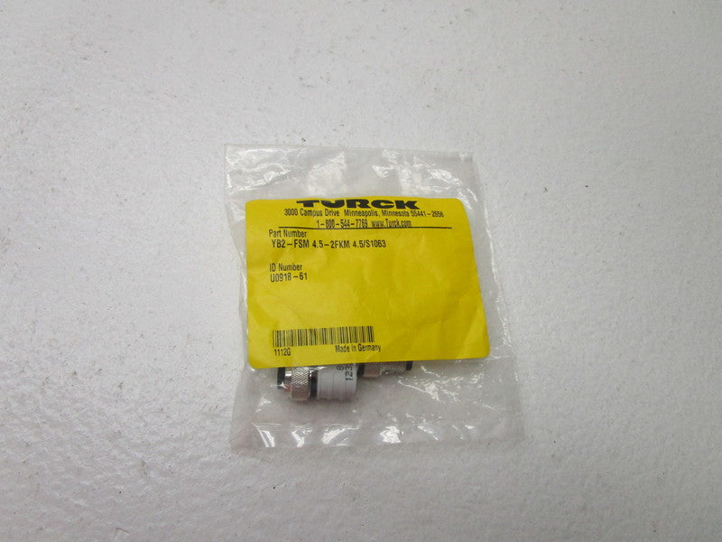 TURCK YB2-FSM4.5-2FKM4.5/S1063 TWIN JUNCTION * NEW IN FACTORY BAG *