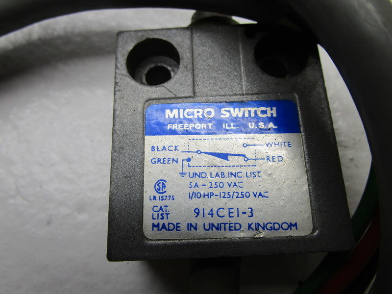 MICRO SWITCH 914CEI-3 LIMIT SWITCH  UNMP