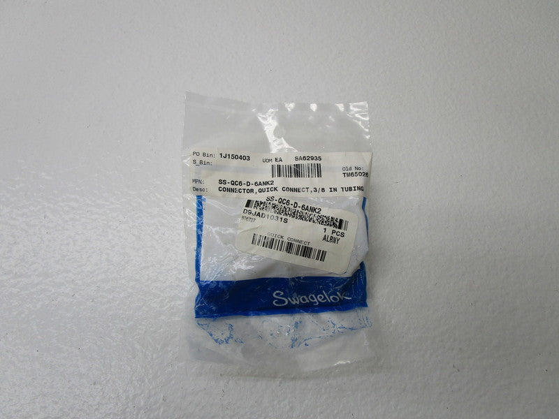 SWAGELOK SS-QC6-D-6ANK2 QUICK CONNECTOR * NEW IN FACTORY BAG *