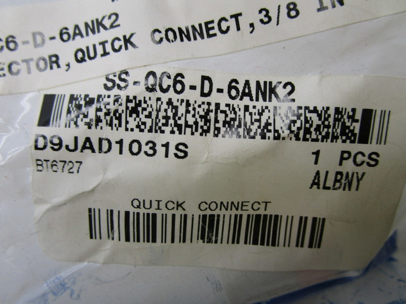 SWAGELOK SS-QC6-D-6ANK2 QUICK CONNECTOR * NEW IN FACTORY BAG *
