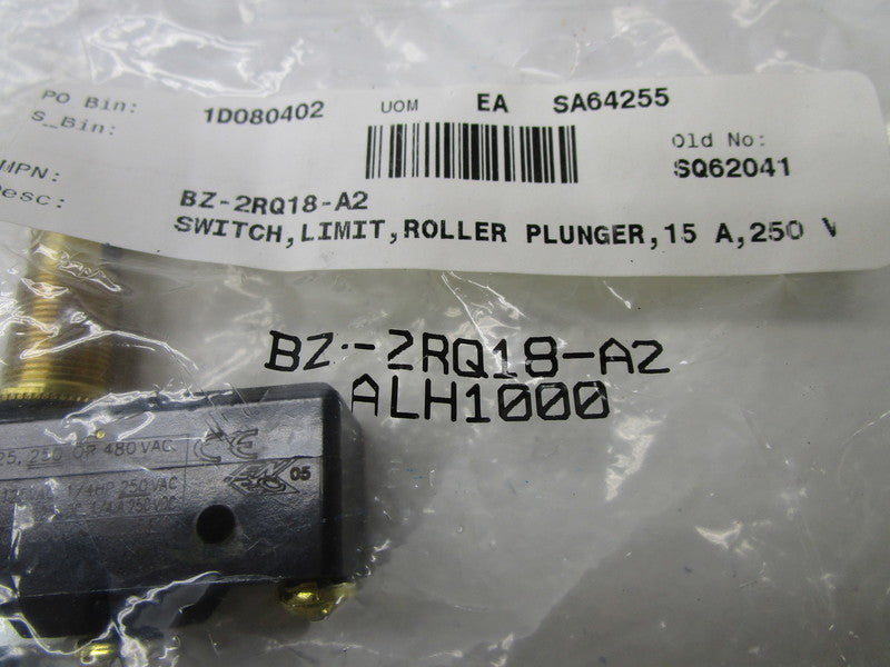 MICROSWITCH BZ-2RQ18-A2 LIMIT SWITCH * NEW IN FACTORY BAG *