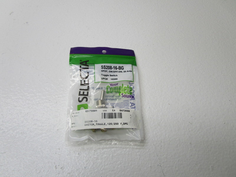 SELECTA SS208-16-BG TOGGLE SWITCH 20A * NEW IN FACTORY BAG *