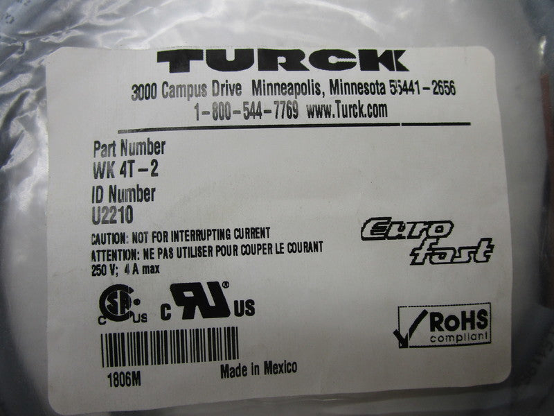TUCK WK4T-2 U2210 CABLE CONNECTOR * NEW IN FACTORY BAG *