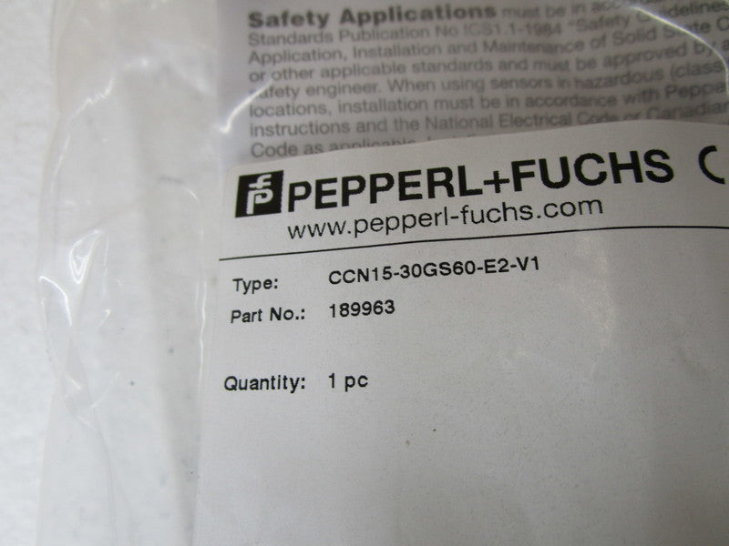 PEPPERL+FUCHS CCN15-30GS60-E2-V1 189963 PROXIMITY SENSOR * NEW IN FACTORY BAG *