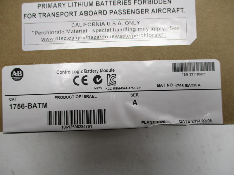 ALLEN BRADLEY 1756-BATM SER. A DATE: 2014 MODULE * FACTORY SEALED *