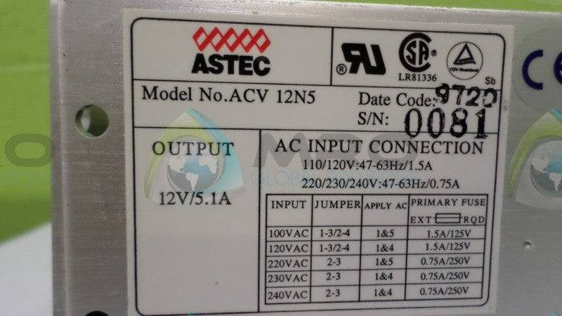 ASTEC ACV-12N5 AC INPUT CONNECTOR *NEW NO BOX*