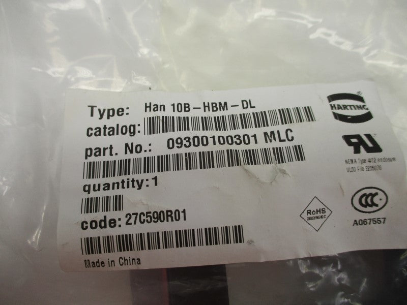 HARTING HAN 10B-HBM-DL BULKHEAD HOUSING  NSMP