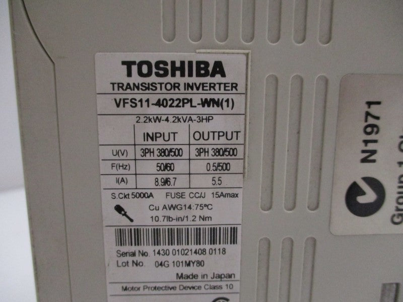 TOSHIBA VFS11-4022PL-WN(1) *USED *
