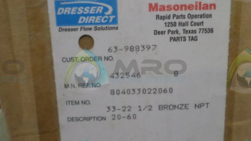 MASONEILAN 804033022060 REGULATOR *NEW IN BOX*