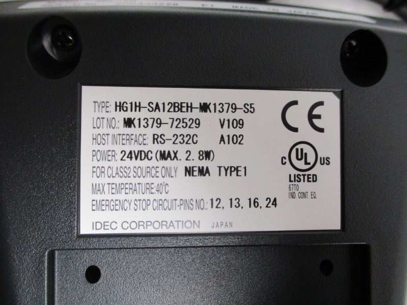 IDEC HG1H-SA12BEH-MK1379-S5 NSNP