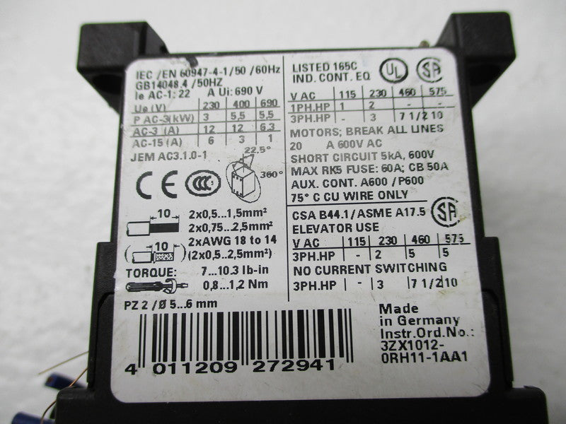 SIEMENS 3ZX1012-0RH11-1AA1 30V UNMP