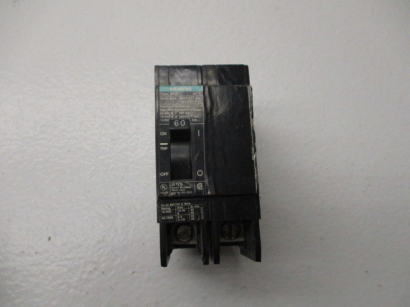 SIEMENS BQD260 CIRCUIT BREAKER 60AMP  NSNP