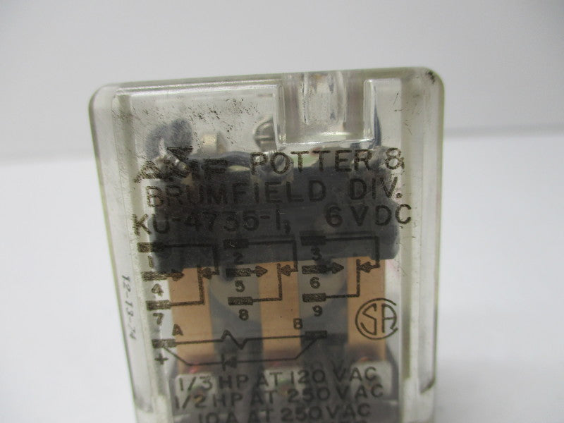 POTTER & BRUMFIELD KU-4735-1 6VDC UNMP