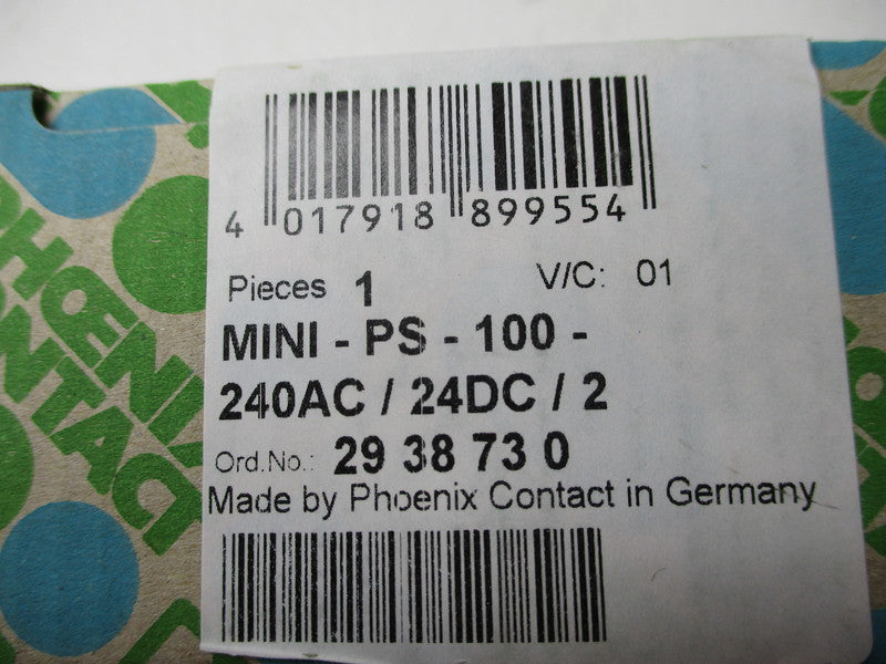 PHOENIX CONTACT MINI-PS-100-240AC/24DC/2 NSFS