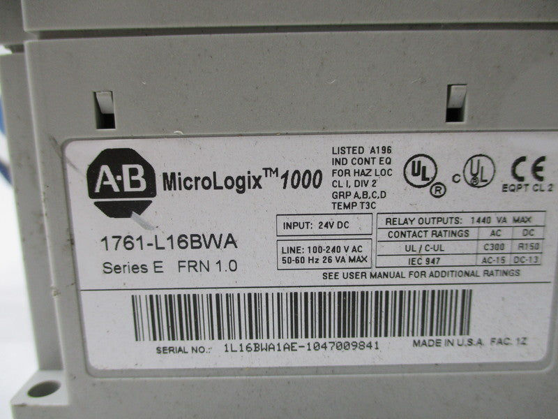 ALLEN BRADLEY 1761-L16BWA SER. E F/W 1.0 UNMP
