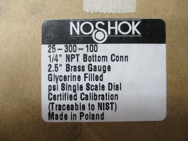 NOSHOK 25-300-100 0-100 PSI  NSMP