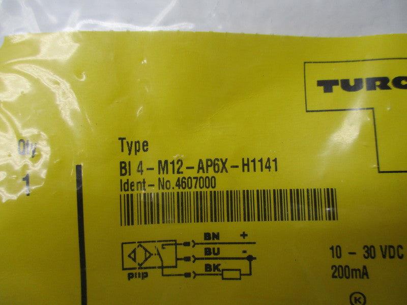 TURCK BI4-M12-AP6X-H1141 PROXIMITY SWITCH SENSOR * NEW IN FACTORY BAG *