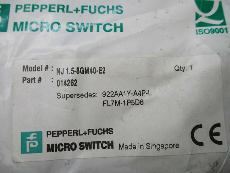 PEPPERL+FUCHS NJ1,5-8GM40-E2 01462 NSMP