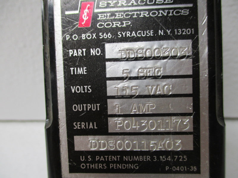 SYRACUSE DDS00303 115V UNMP
