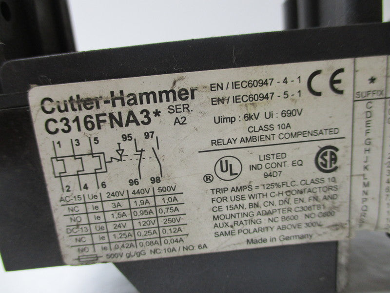 CUTLER HAMMER C316FNA3 UNMP