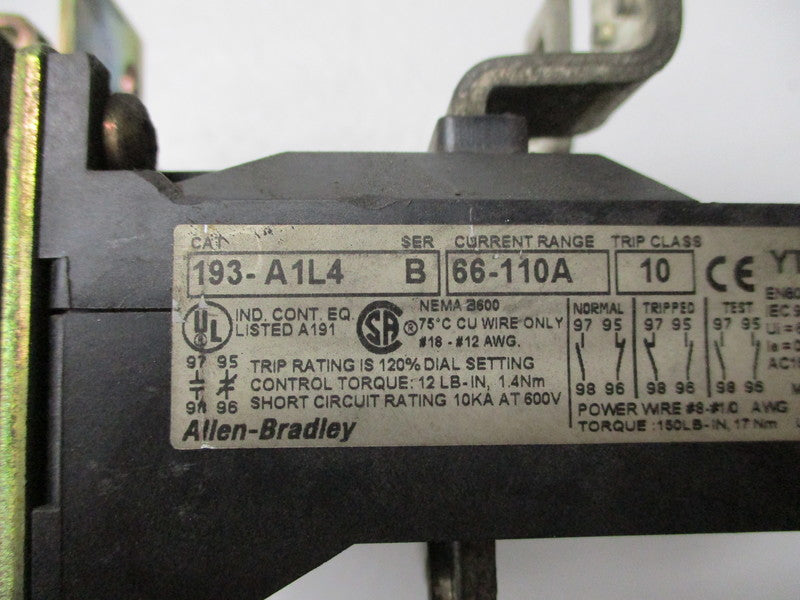 ALLEN BRADLEY 193-A1L4 SER. B UNMP