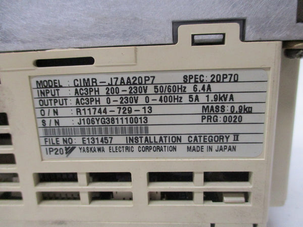YASKAWA CIMR-J7AA20P7  UNMP