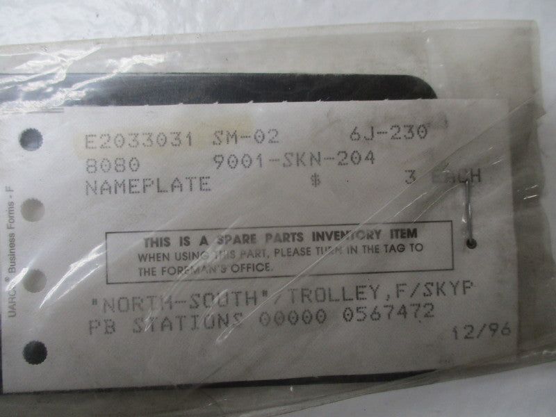 NORT-SOUTH/TROLLEY 9001-SKN-204 * NEW IN FACTORY BAG *