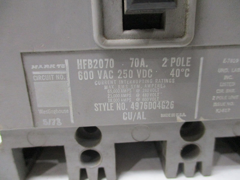 WESTINGHOUSE HFB2070  UNMP