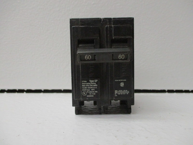 SIEMENS QP260 CIRCUIT BREAKER *USED*