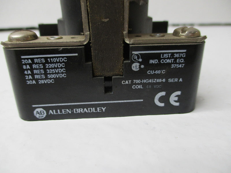 ALLEN BRADLEY 700-HG45Z48-6 SER. A 48VDC NSNP