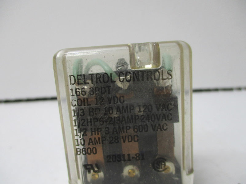 DELTROL CONTROLS 166-3PDT 12VDC UNMP
