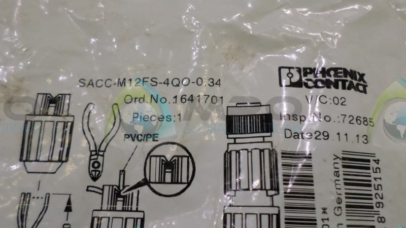 PHOENIX CONTACT SACC-M12FS-4QO-0.34 CONNECTOR *NEW IN ORIGINAL PACKAGE*