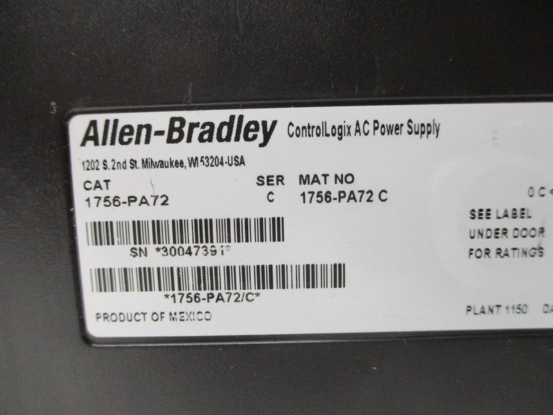 ALLEN BRADLEY 1756-PA72 SER. C UNMP