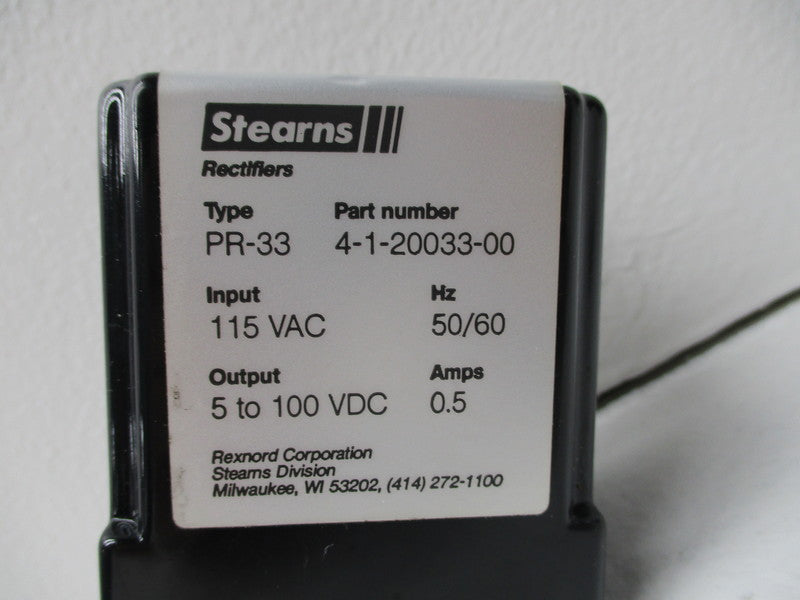 STEARNS PR-33 4-1-20033-00 115VAC UNMP