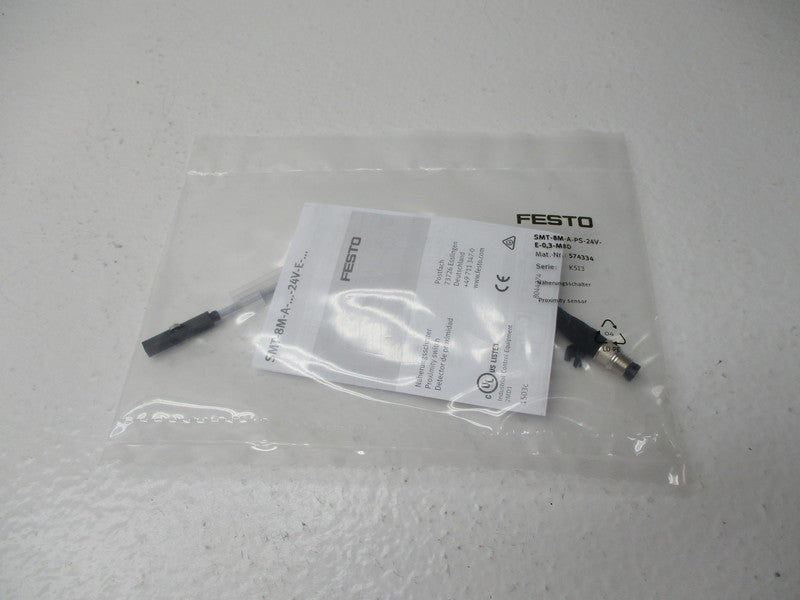 FESTO SMT-8M-A-PS-24V-E-0,3-M8D 574334 * NEW IN FACTORY BAG *