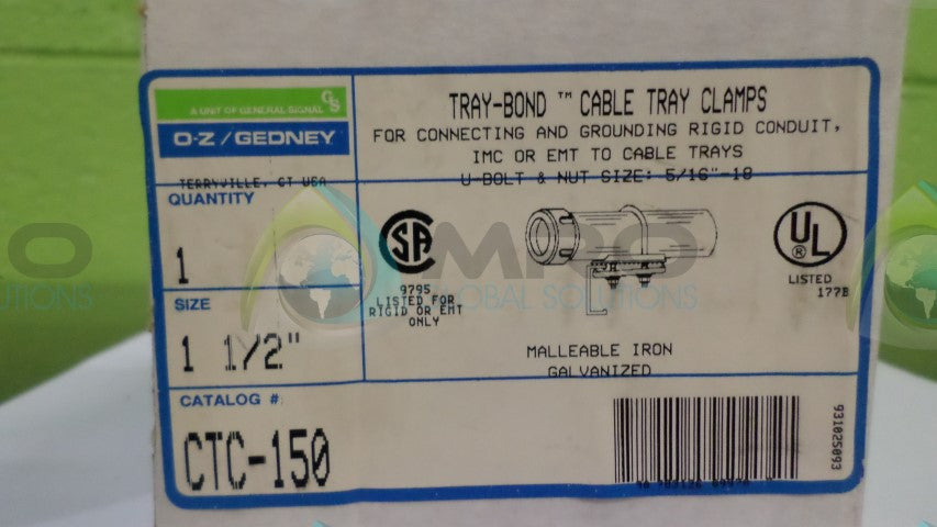 O-Z/GEDNEY CTC-150 TRAY BOND 1 1/2" *NEW IN BOX*