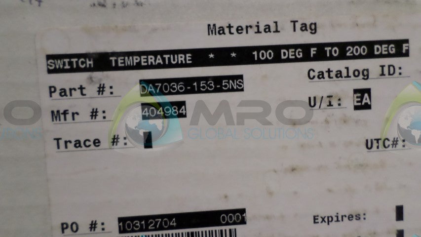 MERICOLD DA7036-153-5NS SWITCHING TEMP. *NEW IN BOX*