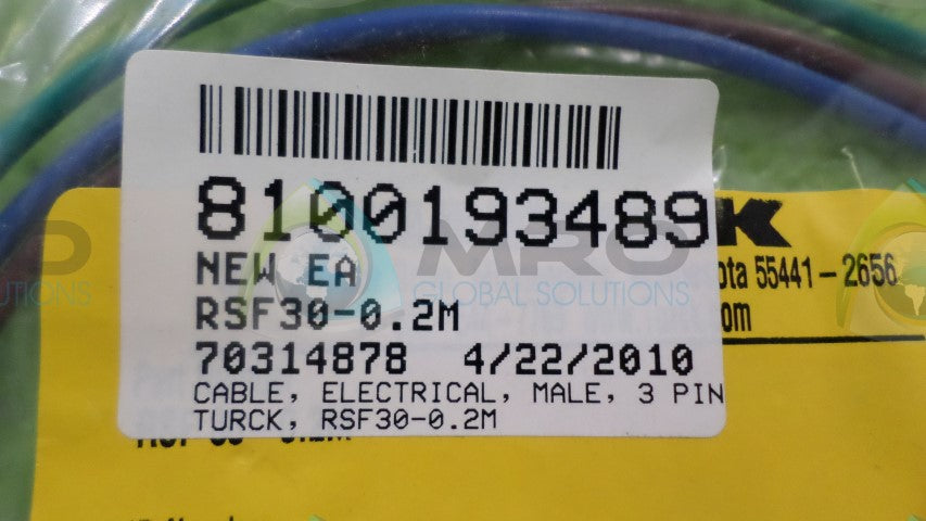 TURCK RSF-30-0.2M ELECTRICAL CABLE *NEW IN ORIGINAL PACKAGE*