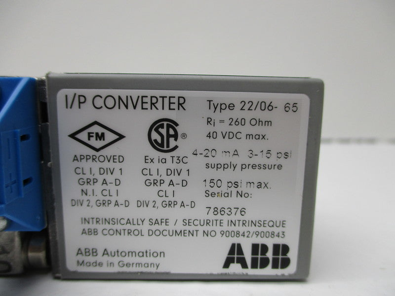 ABB 22/06-65 40VDC 150PSI NSNP