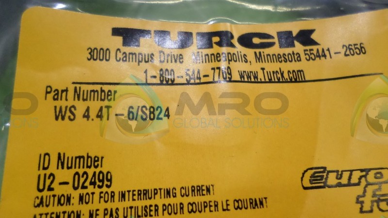 TURCK WS-4.4T-6/S824 CONNECTOR *NEW IN ORIGINAL PACKAGE*