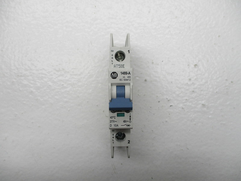 ALLEN BRADLEY 1489-A1D100 CIRCUIT BREAKER SER. A 10A 48/277V NSNP
