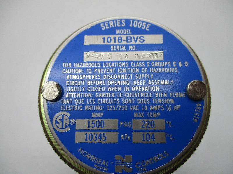 NORRISEAL CONTROLS 1018-BVS NSNP